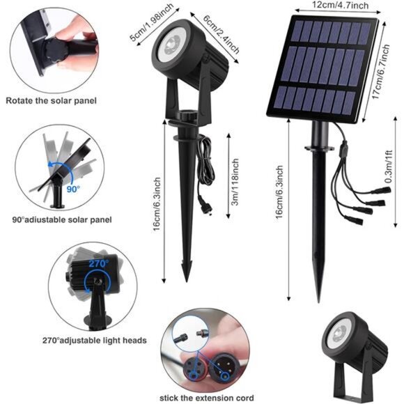 Halloween Solar Spot Lights Outdoor Color Changing, Landscape - Picture 2 of 8